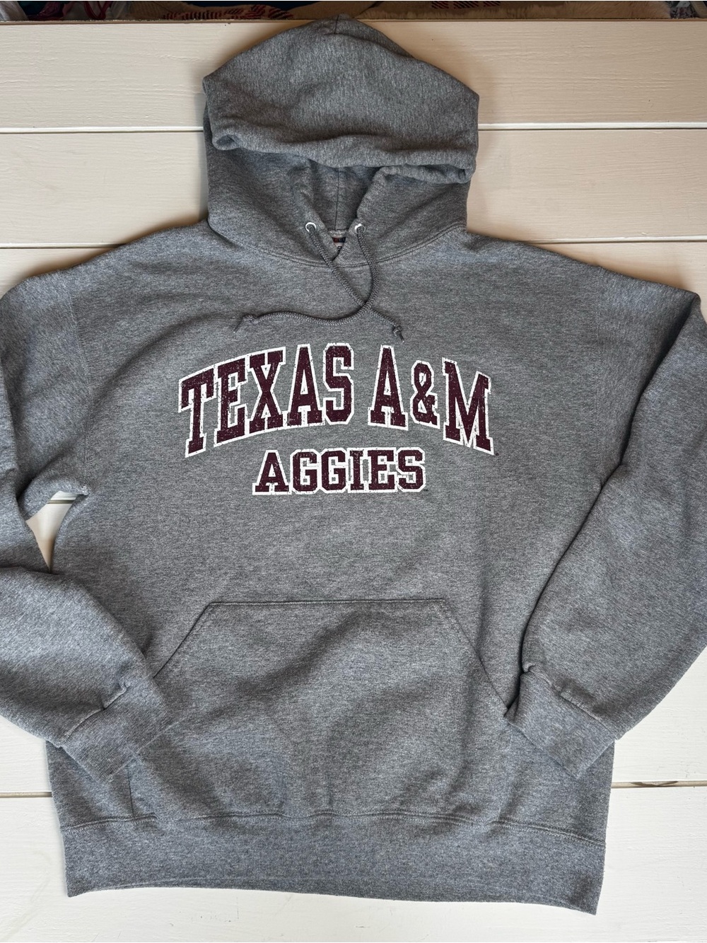 Jerzees Gray Texas A&M Aggies Crewneck Hoodie- Unisex Medium